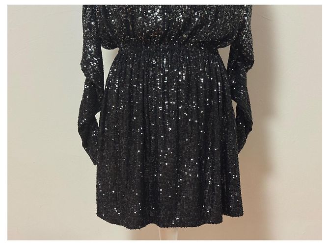 Saint Laurent Paillettenkleid schwarz - Ansicht 8