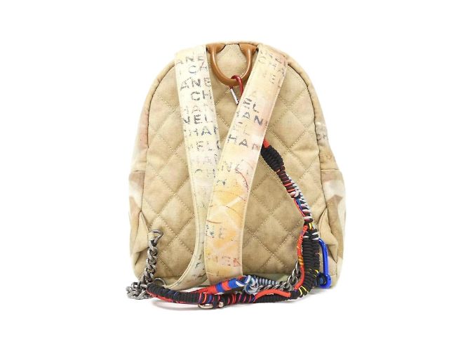 Chanel 92352 Beiger Mehrfarbiger Canvas-Rucksack Mehrfarben - Ansicht 2