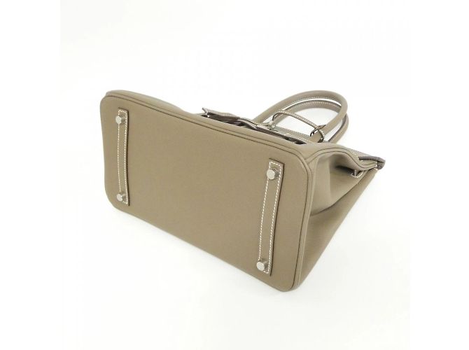 Borsa Hermès Birkin 30 cm in grigio Etoupe Taupe - vista 3