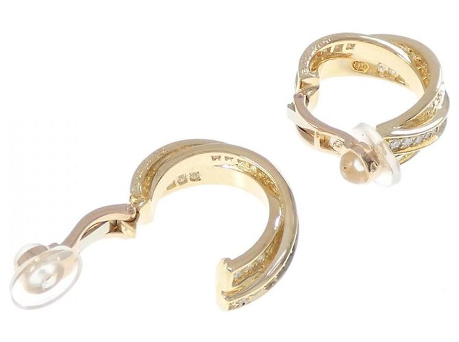 Orecchini a mezza cerchio in oro giallo 18K con diamanti Cartier D'oro - vista 3