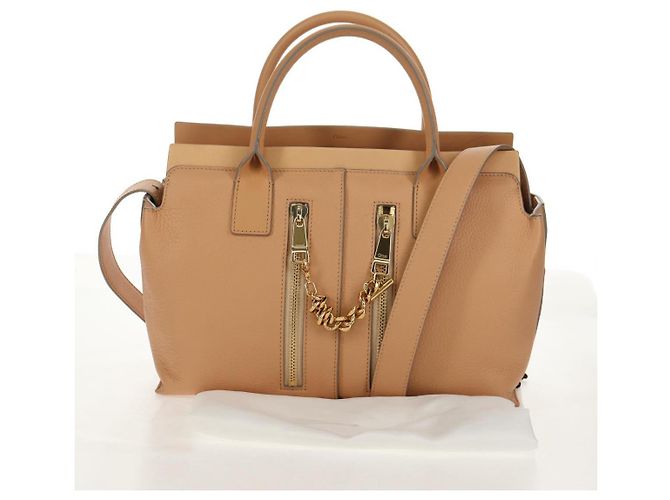Chloé Borsa a mano in pelle Chloe Kate 2 in 1 Beige Oro Auth BA8784 D'oro - vista 12