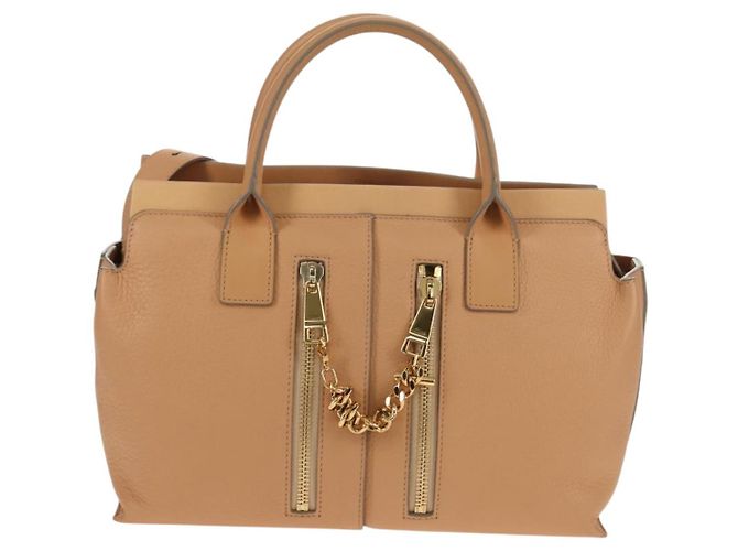 Chloé Borsa a mano in pelle Chloe Kate 2 in 1 Beige Oro Auth BA8784 D'oro - vista 13