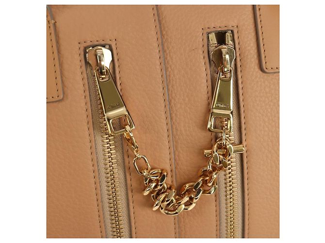 Chloé Borsa a mano in pelle Chloe Kate 2 in 1 Beige Oro Auth BA8784 D'oro - vista 19