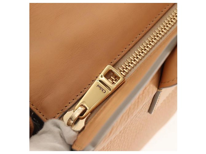 Chloé Borsa a mano in pelle Chloe Kate 2 in 1 Beige Oro Auth BA8784 D'oro - vista 22