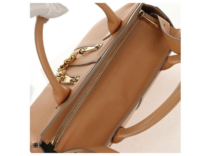 Chloé Borsa a mano in pelle Chloe Kate 2 in 1 Beige Oro Auth BA8784 D'oro - vista 6