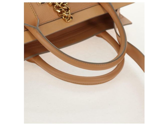 Chloé Borsa a mano in pelle Chloe Kate 2 in 1 Beige Oro Auth BA8784 D'oro - vista 7