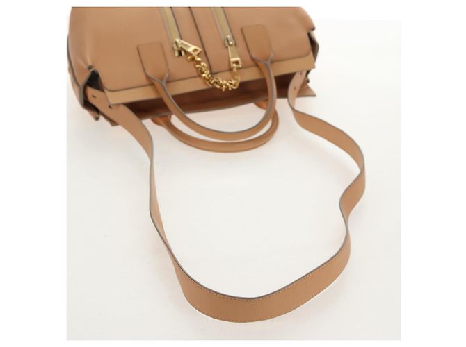 Chloé Borsa a mano in pelle Chloe Kate 2 in 1 Beige Oro Auth BA8784 D'oro - vista 8