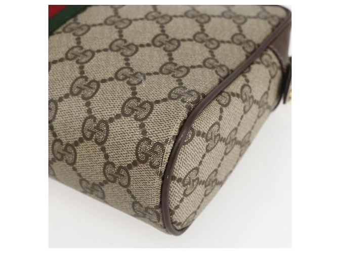 GUCCI GG Supreme Web Sherry Line Clutch Bag PVC Beige Oro 63 01 012 Auth mr1689 D'oro - vista 15