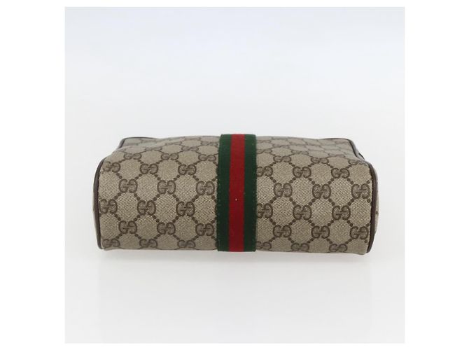 GUCCI GG Supreme Web Sherry Line Clutch Bag PVC Beige Oro 63 01 012 Auth mr1689 D'oro - vista 6