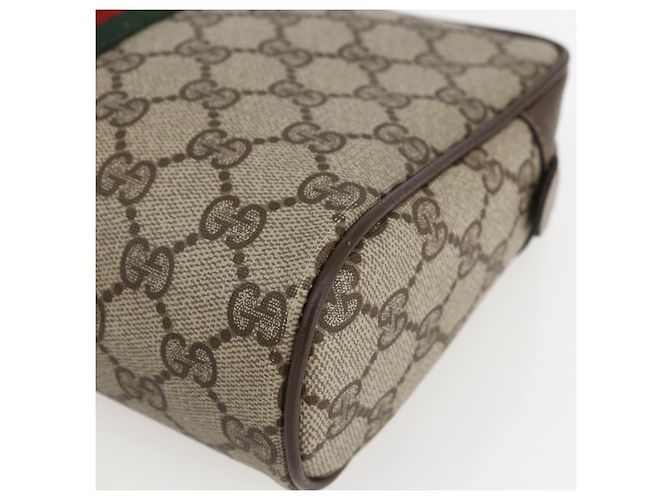 GUCCI GG Supreme Web Sherry Line Clutch Bag PVC Beige Oro 63 01 012 Auth mr1689 D'oro - vista 7