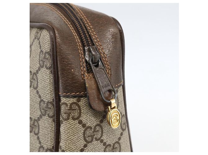 GUCCI GG Supreme Web Sherry Line Clutch Bag PVC Beige Oro 63 01 012 Auth mr1689 D'oro - vista 8