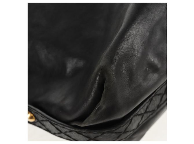 Borsa Tote in pelle nera e oro GUCCI 211959 Auth BA8823 Nero D'oro - vista 15