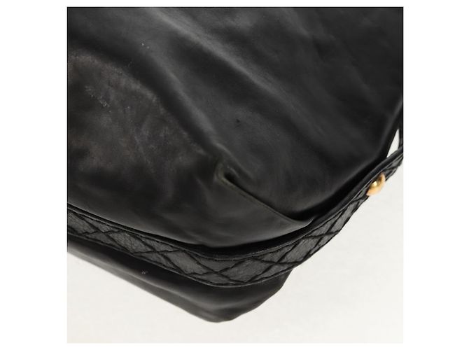 Borsa Tote in pelle nera e oro GUCCI 211959 Auth BA8823 Nero D'oro - vista 18