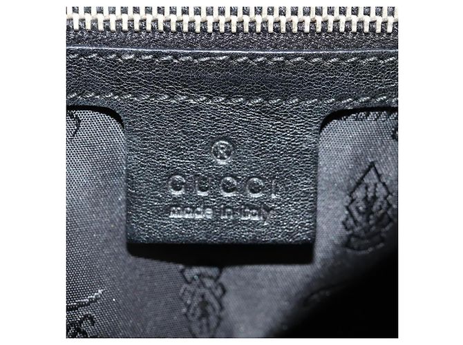 Borsa Tote in pelle nera e oro GUCCI 211959 Auth BA8823 Nero D'oro - vista 21