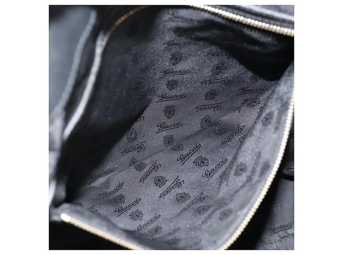 Borsa Tote in pelle nera e oro GUCCI 211959 Auth BA8823 Nero D'oro - vista 25