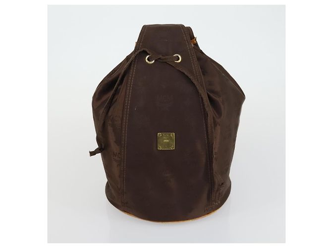 Borsa tote MCM Logogram Vicetos in PVC 2 pezzi Marrone Blu Navy Auth 151690 - vista 10