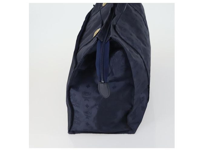 Borsa tote MCM Logogram Vicetos in PVC 2 pezzi Marrone Blu Navy Auth 151690 - vista 4