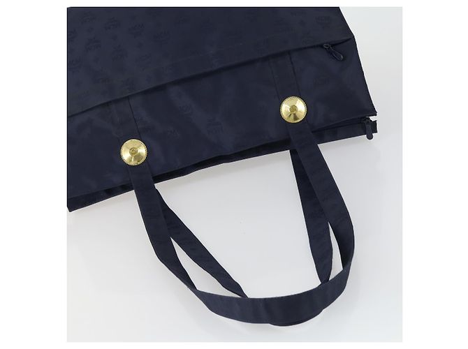 Borsa tote MCM Logogram Vicetos in PVC 2 pezzi Marrone Blu Navy Auth 151690 - vista 5