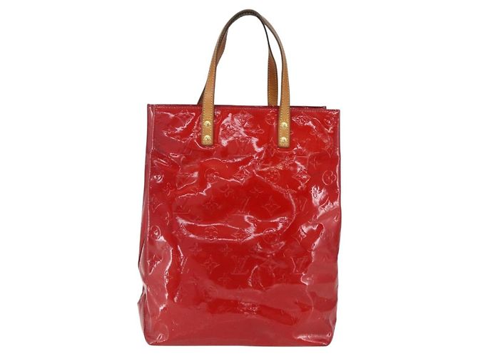 LOUIS VUITTON Monogram Vernis Reade MM Borsa a Mano Rossa M91086 LV Auth 159938 Rosso - vista 13