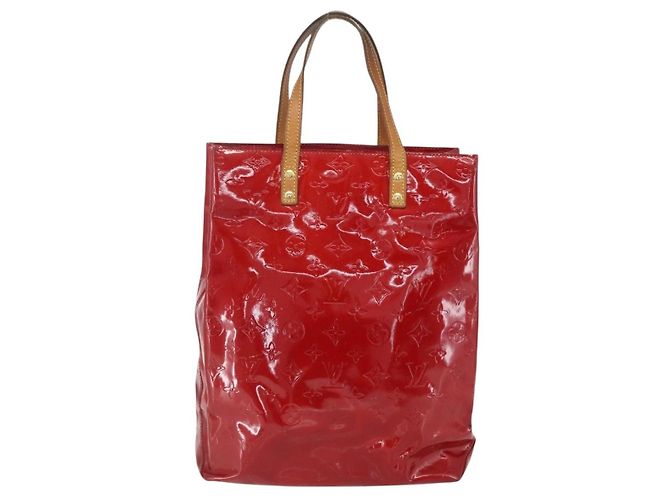 LOUIS VUITTON Monogram Vernis Reade MM Borsa a Mano Rossa M91086 LV Auth 159938 Rosso - vista 2