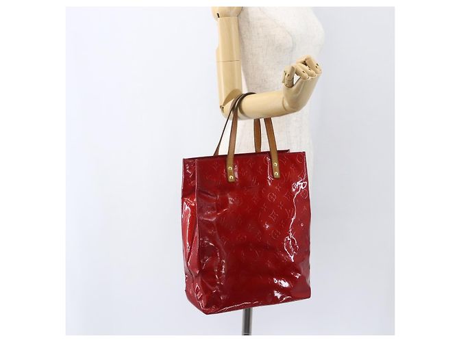 LOUIS VUITTON Monogram Vernis Reade MM Borsa a Mano Rossa M91086 LV Auth 159938 Rosso - vista 21