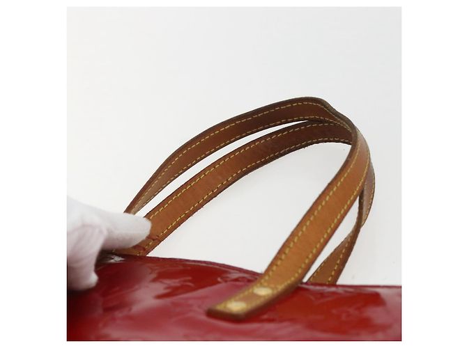 LOUIS VUITTON Monogram Vernis Reade MM Borsa a Mano Rossa M91086 LV Auth 159938 Rosso - vista 8
