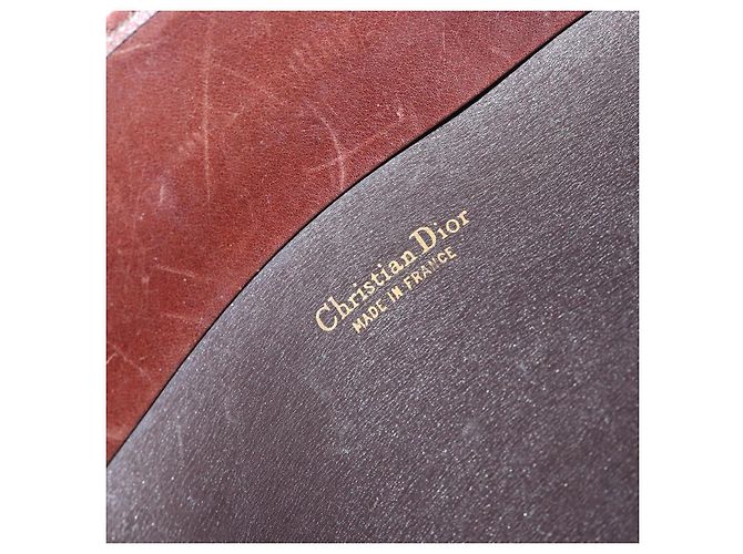 Borsa a Mano Christian Dior in Pelle Marrone Oro Auth gh1451 D'oro - vista 10