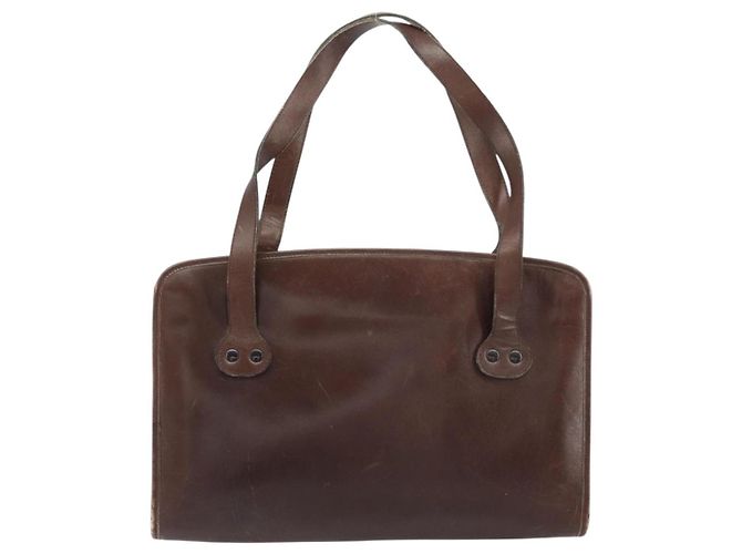 Borsa a Mano Christian Dior in Pelle Marrone Oro Auth gh1451 D'oro - vista 2