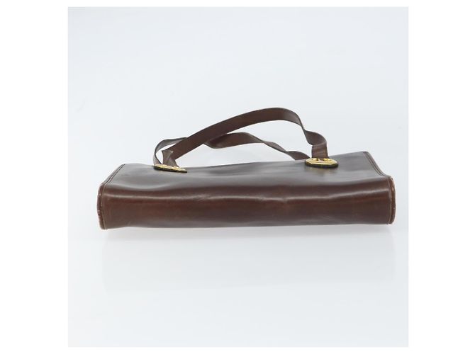 Borsa a Mano Christian Dior in Pelle Marrone Oro Auth gh1451 D'oro - vista 5
