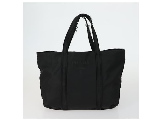 PRADA Borsa a Mano Nylon 3 Pezzi Nera Auth 151495 Nero - vista 2