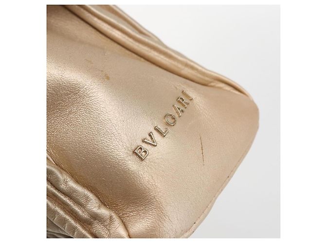 Bulgari Borsa a mano in pelle BVLGARI 2 in 1 oro Auth ka881 D'oro - vista 10