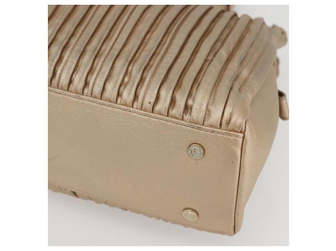 Bulgari Borsa a mano in pelle BVLGARI 2 in 1 oro Auth ka881 D'oro - vista 15