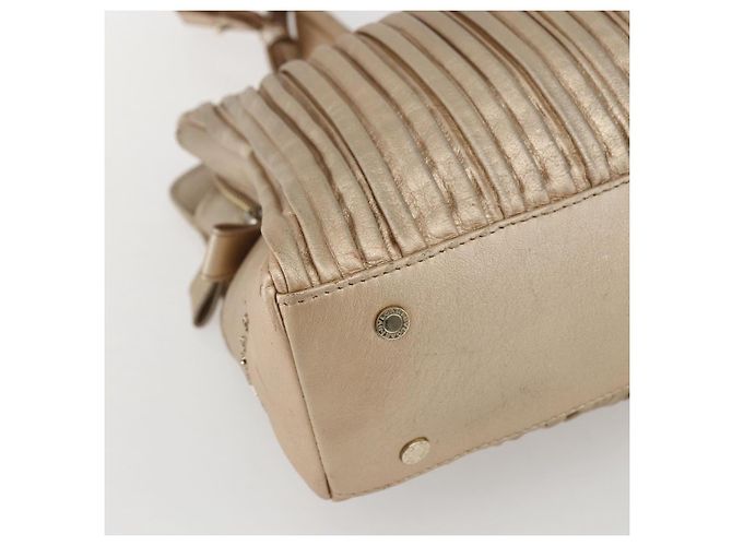 Bulgari Borsa a mano in pelle BVLGARI 2 in 1 oro Auth ka881 D'oro - vista 16