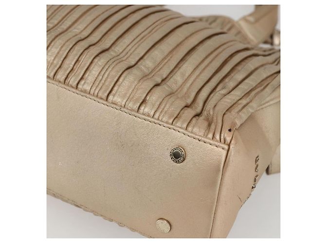 Bulgari Borsa a mano in pelle BVLGARI 2 in 1 oro Auth ka881 D'oro - vista 17