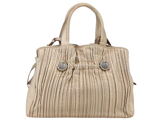 Bulgari Borsa a mano in pelle BVLGARI 2 in 1 oro Auth ka881 D'oro - vista 2