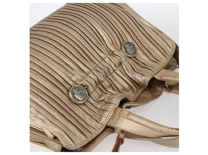 Bulgari Borsa a mano in pelle BVLGARI 2 in 1 oro Auth ka881 D'oro - vista 6