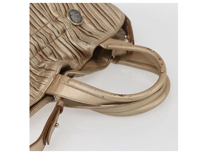 Bulgari Borsa a mano in pelle BVLGARI 2 in 1 oro Auth ka881 D'oro - vista 7