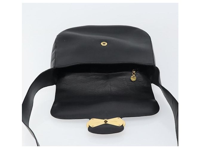 Borsa a Spalla Gancini in Pelle Nera e Oro Salvatore Ferragamo Auth 156463 Nero D'oro - vista 10