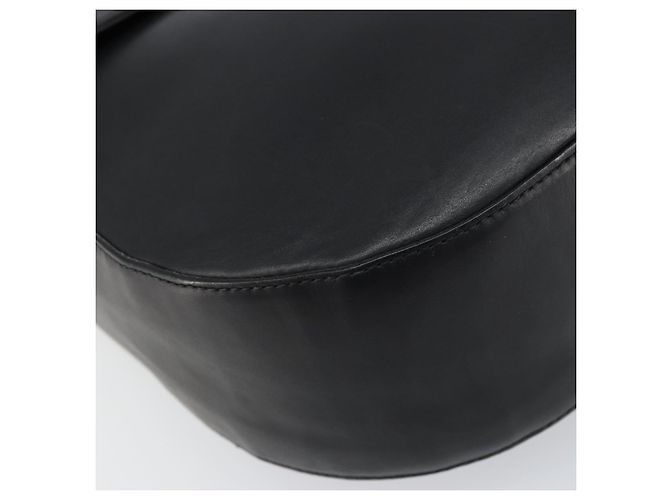 Borsa a Spalla Gancini in Pelle Nera e Oro Salvatore Ferragamo Auth 156463 Nero D'oro - vista 14