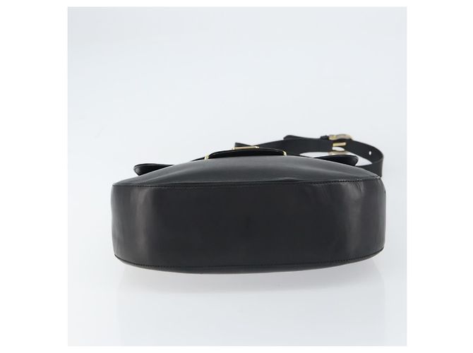 Borsa a Spalla Gancini in Pelle Nera e Oro Salvatore Ferragamo Auth 156463 Nero D'oro - vista 5