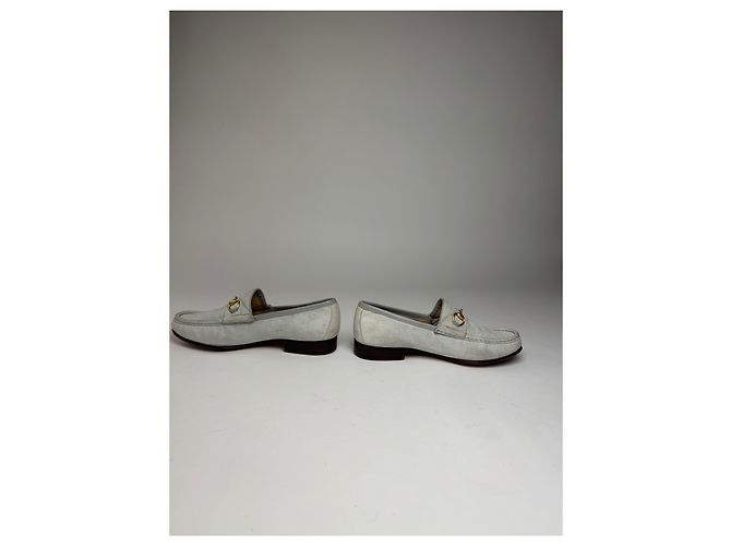 Mocassini in suede vintage Gucci con morsetto blu chiaro 36,5C Turchese - vista 2