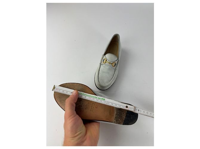 Mocassini in suede vintage Gucci con morsetto blu chiaro 36,5C Turchese - vista 8