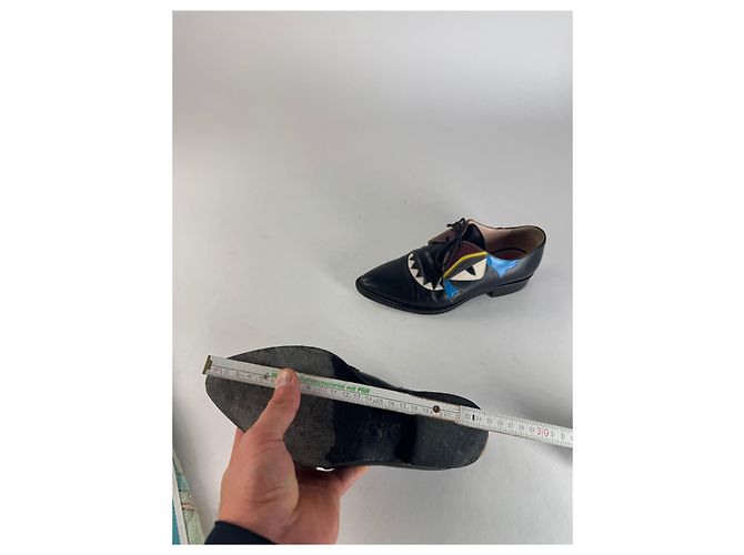 Scarpe in pelle vintage Fendi con lacci nere EU36 Nero - vista 11