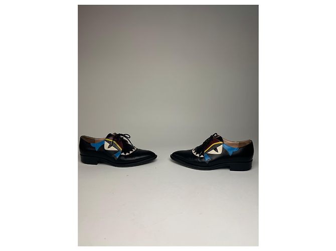 Scarpe in pelle vintage Fendi con lacci nere EU36 Nero - vista 4