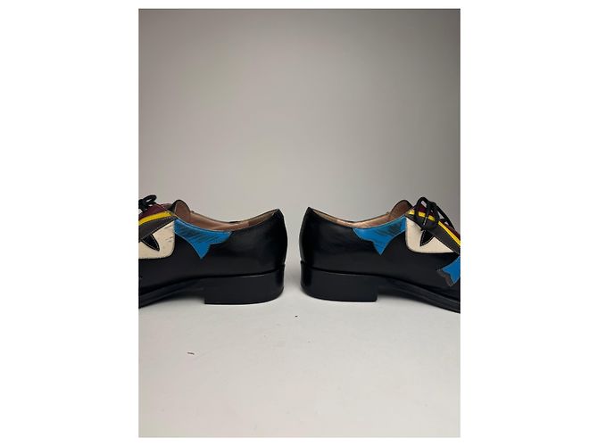 Scarpe in pelle vintage Fendi con lacci nere EU36 Nero - vista 6