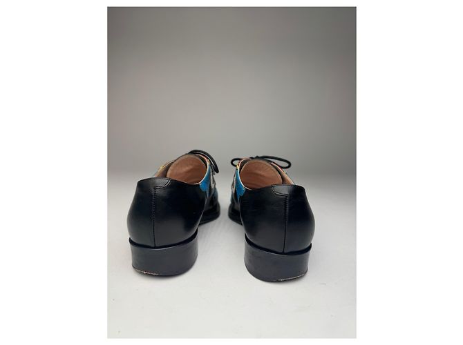 Scarpe in pelle vintage Fendi con lacci nere EU36 Nero - vista 8