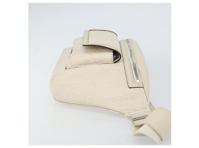 Marsupio GG Supreme Gucci Bianco Argento 645093 Auth BA8839 - vista 3