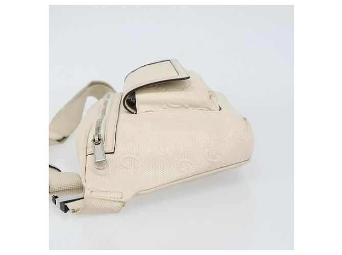 Marsupio GG Supreme Gucci Bianco Argento 645093 Auth BA8839 - vista 4