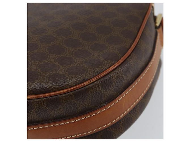 Céline Bolso de Hombro de Lona Macadam CELINE en Cuero PVC Marrón Dorado Auth 156444 Castaño - vista 15