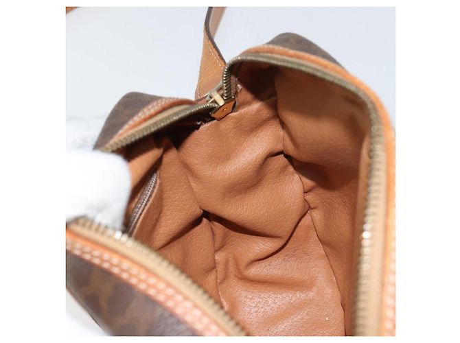 Céline Bolso de Hombro de Lona Macadam CELINE en Cuero PVC Marrón Dorado Auth 156444 Castaño - vista 18